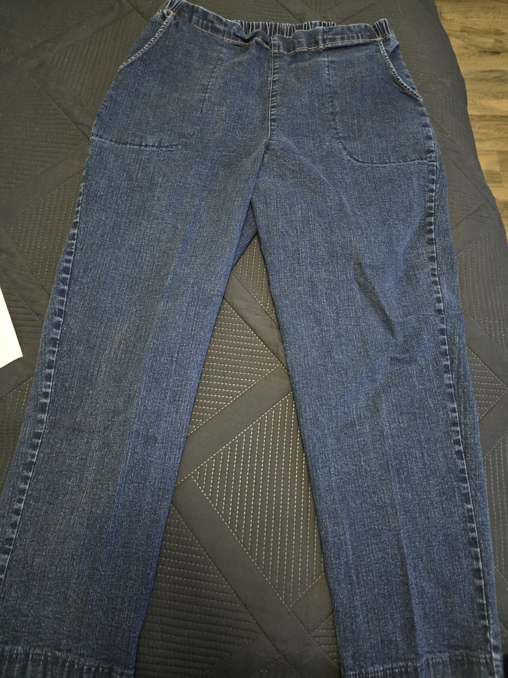 Craft & Barrow Women's Dark Blue Elastic Waist Denim Jeans